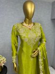 DESIGNER CHINON SILK EMBROIDERY SEQUENCE CODING WORK TOP SHARARA WITH DUPATTA PARTY WEAR WHOLESALE PRICE ETHNIC GARMENT (5)