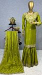 DESIGNER CHINON SILK EMBROIDERY SEQUENCE CODING WORK TOP SHARARA WITH DUPATTA PARTY WEAR WHOLESALE PRICE ETHNIC GARMENT (5)