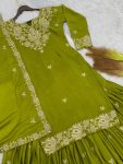 DESIGNER CHINON SILK EMBROIDERY SEQUENCE CODING WORK TOP SHARARA WITH DUPATTA PARTY WEAR WHOLESALE PRICE ETHNIC GARMENT (5)