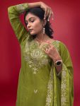 DESIGNER CHINON SILK EMBROIDERY SEQUENCE CODING WORK TOP SHARARA WITH DUPATTA PARTY WEAR WHOLESALE PRICE ETHNIC GARMENT (5)