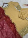 DESIGNER CHINON SILK EMBROIDERY SEQUENCE WORK TOP PALAZZO WITH DUPATTA FESTIVE WEAR WHOLESALE PRICE ETHNIC GARMENT (4)