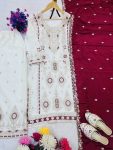 DESIGNER CHINON SILK EMBROIDERY SEQUENCE WORK TOP PALAZZO WITH DUPATTA FESTIVE WEAR WHOLESALE PRICE ETHNIC GARMENT (2)