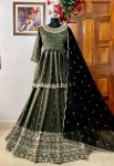 DESIGNER CHINON SILK SEQUENCE AND ZARI EMBROIDERY WORK KEDIYA STYLE TOP LEHENGA WITH DUPATTA PARTY WEAR WHOLESALE PRICE ETHNIC GARMENT (4)