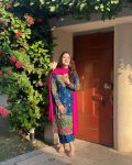 DESIGNER CHINON ZARI SEQUENCE EMBROIDERY WORK TOP PALAZZO WITH DUPATTA PARTY WEAR WHOLESALE PRICE ETHNIC GARMENT (12)