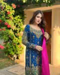 DESIGNER CHINON ZARI SEQUENCE EMBROIDERY WORK TOP PALAZZO WITH DUPATTA PARTY WEAR WHOLESALE PRICE ETHNIC GARMENT (12)