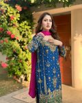 DESIGNER CHINON ZARI SEQUENCE EMBROIDERY WORK TOP PALAZZO WITH DUPATTA PARTY WEAR WHOLESALE PRICE ETHNIC GARMENT (12)
