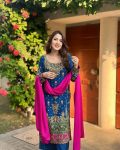 DESIGNER CHINON ZARI SEQUENCE EMBROIDERY WORK TOP PALAZZO WITH DUPATTA PARTY WEAR WHOLESALE PRICE ETHNIC GARMENT (12)
