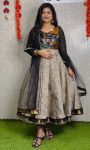 DESIGNER COTTON SILK KALAMKARI PRINTED GOWN WITH NET DUPATTA PARTY WEAR WHOLESALE PRICE ETHNIC GARMENT (6)