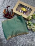 DESIGNER CRUSH CUT DANA MOTI LACE BORDER WORK SAREE WITH UNSTITCHED BLOUSE PARTY WEAR WHOLESALE PRICE ETHNIC GARMENT (2)