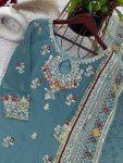 DESIGNER FAUX GEORGETTE 5 MM EMBROIDERY SEQUENCE WORK TOP SHARARA WITH DUPATTA FESTIVE WEAR WHOLESALE PRICE ETHNIC GARMENT (5)