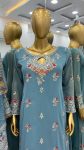 DESIGNER FAUX GEORGETTE 5 MM EMBROIDERY SEQUENCE WORK TOP SHARARA WITH DUPATTA FESTIVE WEAR WHOLESALE PRICE ETHNIC GARMENT (5)