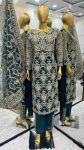 DESIGNER FAUX GEORGETTE EMBROIDERY SEQUENCE WORK AND BEATS WORK TOP BOTTOM WITH DUPATTA WEDDING WEAR WHOLESALE PRICE ETHNIC GARMENT (2)