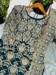 DESIGNER FAUX GEORGETTE EMBROIDERY SEQUENCE WORK AND BEATS WORK TOP BOTTOM WITH DUPATTA WEDDING WEAR WHOLESALE PRICE ETHNIC GARMENT (2)