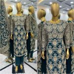 DESIGNER FAUX GEORGETTE EMBROIDERY SEQUENCE WORK AND BEATS WORK TOP BOTTOM WITH DUPATTA WEDDING WEAR WHOLESALE PRICE ETHNIC GARMENT (2)