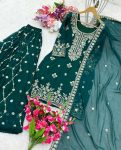 DESIGNER FAUX GEORGETTE EMBROIDERY SEQUENCE WORK TOP PALAZZO WITH DUPATTA FESTIVE WEAR WHOLESALE PRICE ETHNIC GARMENT (7)