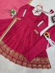 DESIGNER FAUX GEORGETTE THREAD WITH SEQUENCE WORK GOWN BOTTOM WITH DUPATTA FESTIVE WEAR WHOLESALE PRICE ETHNIC GARMENT (2)