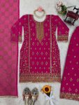 DESIGNER FAUX GEORGETTE THREAD WITH SEQUENCE WORK TOP PALAZZO WITH DUPATTA FESTIVE WEAR WHOLESALE PRICE ETHNIC GARMENT (12)