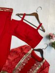DESIGNER FRENCH CRAPE TUBE BLOUSE DRAPED SKIRT WITH EMBROIDERY AND MOTI WORK KOTI PARTY WEAR WHOLESALE PRICE ETHNIC GARMENT (5)