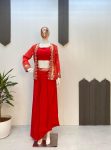 DESIGNER FRENCH CRAPE TUBE BLOUSE DRAPED SKIRT WITH EMBROIDERY AND MOTI WORK KOTI PARTY WEAR WHOLESALE PRICE ETHNIC GARMENT (5)