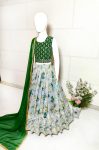 DESIGNER GEORGETTE DIGITAL PRINTED SEQUENCE EMBROIDERY WORK WITH HAND WORK FANCY LACE LATAKAN WORK KID’S LEHENGA CHOLI WITH DUPATTA FESTIVE WEAR WHOLESALE PRICE ETHNIC GARMENT (13)