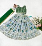 DESIGNER GEORGETTE DIGITAL PRINTED SEQUENCE EMBROIDERY WORK WITH HAND WORK FANCY LACE LATAKAN WORK KID’S LEHENGA CHOLI WITH DUPATTA FESTIVE WEAR WHOLESALE PRICE ETHNIC GARMENT (13)