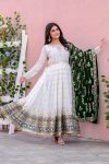DESIGNER GEORGETTE EMBROIDERY SEQUENCE WITH FANCY LATKAN BORDER LACE WORK GOWN BOTTOM WITH DUPATTA FESTIVE WEAR WHOLESALE PRICE ETHNIC GARMENT (19)