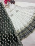 DESIGNER GEORGETTE EMBROIDERY SEQUENCE WITH FANCY LATKAN BORDER LACE WORK GOWN BOTTOM WITH DUPATTA FESTIVE WEAR WHOLESALE PRICE ETHNIC GARMENT (19)