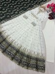 DESIGNER GEORGETTE EMBROIDERY SEQUENCE WITH FANCY LATKAN BORDER LACE WORK GOWN BOTTOM WITH DUPATTA FESTIVE WEAR WHOLESALE PRICE ETHNIC GARMENT (19)