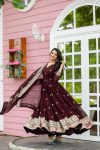 DESIGNER GEORGETTE EMBROIDERY SEQUENCE WORK GOWN BOTTOM WITH DUPATTA PARTY WEAR WHOLESALE PRICE ETHNIC GARMENT (4)