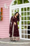 DESIGNER GEORGETTE EMBROIDERY SEQUENCE WORK GOWN BOTTOM WITH DUPATTA PARTY WEAR WHOLESALE PRICE ETHNIC GARMENT (4)