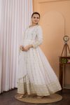 DESIGNER GEORGETTE EMBROIDERY SEQUENCE WORK GOWN BOTTOM WITH DUPATTA PARTY WEAR WHOLESALE PRICE ETHNIC GARMENT (6)