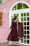 DESIGNER GEORGETTE EMBROIDERY SEQUENCE WORK GOWN BOTTOM WITH DUPATTA PARTY WEAR WHOLESALE PRICE ETHNIC GARMENT (4)