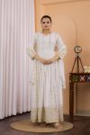 DESIGNER GEORGETTE EMBROIDERY SEQUENCE WORK GOWN BOTTOM WITH DUPATTA PARTY WEAR WHOLESALE PRICE ETHNIC GARMENT (6)
