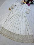 DESIGNER GEORGETTE EMBROIDERY SEQUENCE WORK GOWN BOTTOM WITH DUPATTA PARTY WEAR WHOLESALE PRICE ETHNIC GARMENT (6)