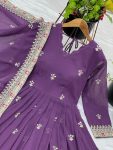 DESIGNER GEORGETTE EMBROIDERY SEQUENCE WORK GOWN WITH DUPATTA FESTIVE WEAR WHOLESALE PRICE ETHNIC GARMENT (7)