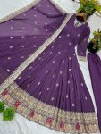 DESIGNER GEORGETTE EMBROIDERY SEQUENCE WORK GOWN WITH DUPATTA FESTIVE WEAR WHOLESALE PRICE ETHNIC GARMENT (7)