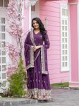 DESIGNER GEORGETTE EMBROIDERY SEQUENCE WORK GOWN WITH DUPATTA FESTIVE WEAR WHOLESALE PRICE ETHNIC GARMENT (7)