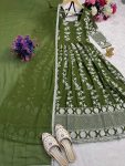 DESIGNER GEORGETTE EMBROIDERY SEQUENCE WORK GOWN WITH DUPATTA FESTIVE WEAR WHOLESALE PRICE ETHNIC GARMENT (3)