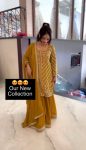 DESIGNER GEORGETTE EMBROIDERY SEQUENCE WORK TOP SHARARA WITH DUPATTA FESTIVE WEAR WHOLESALE PRICE ETHNIC GARMENT (2)