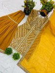 DESIGNER GEORGETTE EMBROIDERY SEQUENCE WORK TOP SHARARA WITH DUPATTA FESTIVE WEAR WHOLESALE PRICE ETHNIC GARMENT (2)