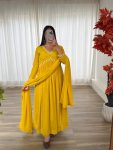 DESIGNER GEORGETTE MOTI HAND WORK ALIA CUT GOWN BOTTOM WITH DUPATTA PARTY WEAR WHOLESALE PRICE ETHNIC GARMENT (3)