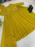 DESIGNER GEORGETTE MOTI HAND WORK ALIA CUT GOWN BOTTOM WITH DUPATTA PARTY WEAR WHOLESALE PRICE ETHNIC GARMENT (3)