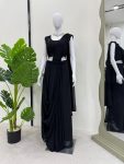 DESIGNER GEORGETTE SEQUENCE AND THREAD WITH FANCY LACE BORDER WORK READY TO WEAR SAREE WITH BLOUSE AND WAIST BELT PARTY WEAR WHOLESALE PRICE ETHNIC GARMENT (3)