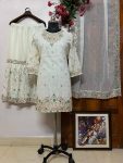 DESIGNER GEORGETTE SEQUENCE THREAD EMBROIDERY WOTK TOP SHARARA WITH DUPATTA FESTIVE WEAR WHOLESALE PRICE ETHNIC GARMENT (8)