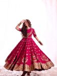 DESIGNER GEORGETTE SEQUENCE, ZARI AND THREAD EMBROIDERY WORK GOWN WITH DUPATTA WEDDING WEAR WHOLESALE PRICE ETHNIC GARMENT (8)