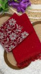 DESIGNER GEORGETTE STONE DIAMOND WITH FANCY ZALAR WORK SAREE WITH UNSTITCHED BLOUSE RED
