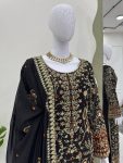 DESIGNER GEORGETTE THREAD AND SEQUENCE WITH REAL STONE WORK TOP BOTTOM WITH DUPATTA FESTIVE WEAR WHOLESALE PRICE ETHNIC GARMENT (2)