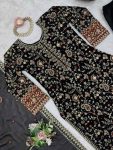 DESIGNER GEORGETTE THREAD AND SEQUENCE WITH REAL STONE WORK TOP BOTTOM WITH DUPATTA FESTIVE WEAR WHOLESALE PRICE ETHNIC GARMENT (2)