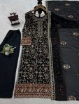 DESIGNER GEORGETTE THREAD AND SEQUENCE WITH REAL STONE WORK TOP BOTTOM WITH DUPATTA FESTIVE WEAR WHOLESALE PRICE ETHNIC GARMENT (2)