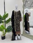 DESIGNER GEORGETTE THREAD AND SEQUENCE WITH REAL STONE WORK TOP BOTTOM WITH DUPATTA FESTIVE WEAR WHOLESALE PRICE ETHNIC GARMENT (2)
